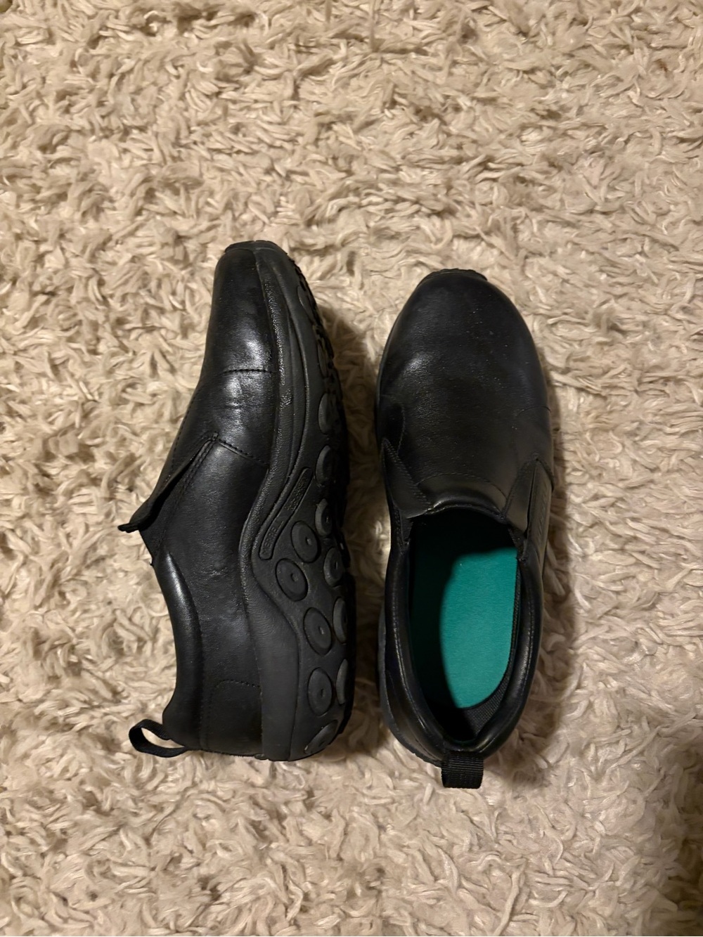 Merrell Black Slip-On Leather Casual Loafers